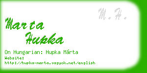 marta hupka business card
